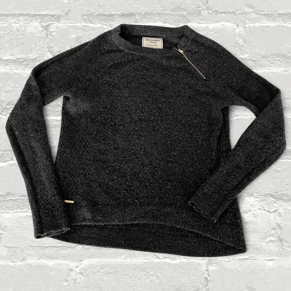 Abercrombie & Fitch Grey Knit Zipper Sweater